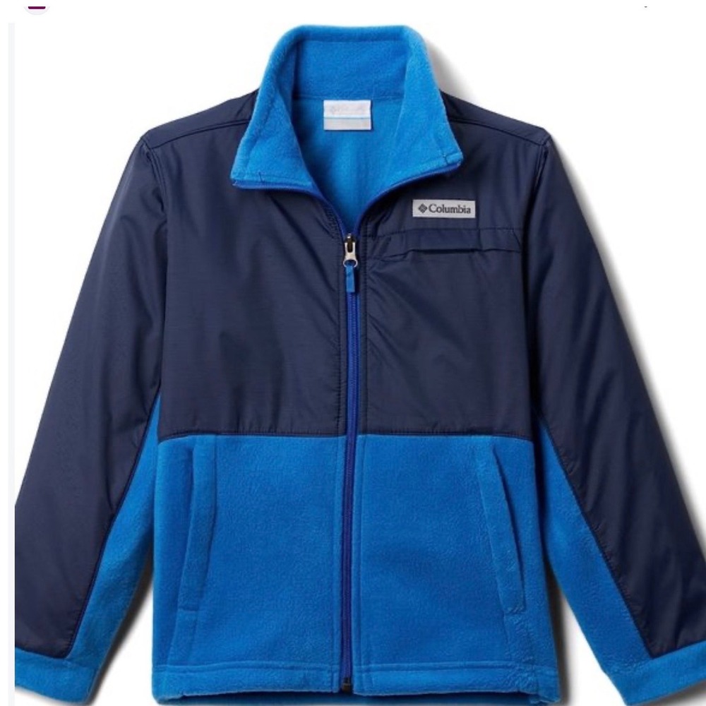 Columbia Youth Boys Steens Mt Overlay Fleece Jacket Blue WB6762-433 Size S 8